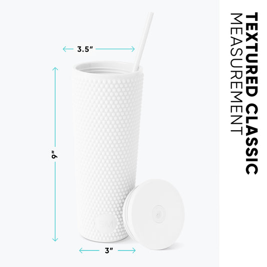 Textured Plastic Classic Tumbler with Straw Lid